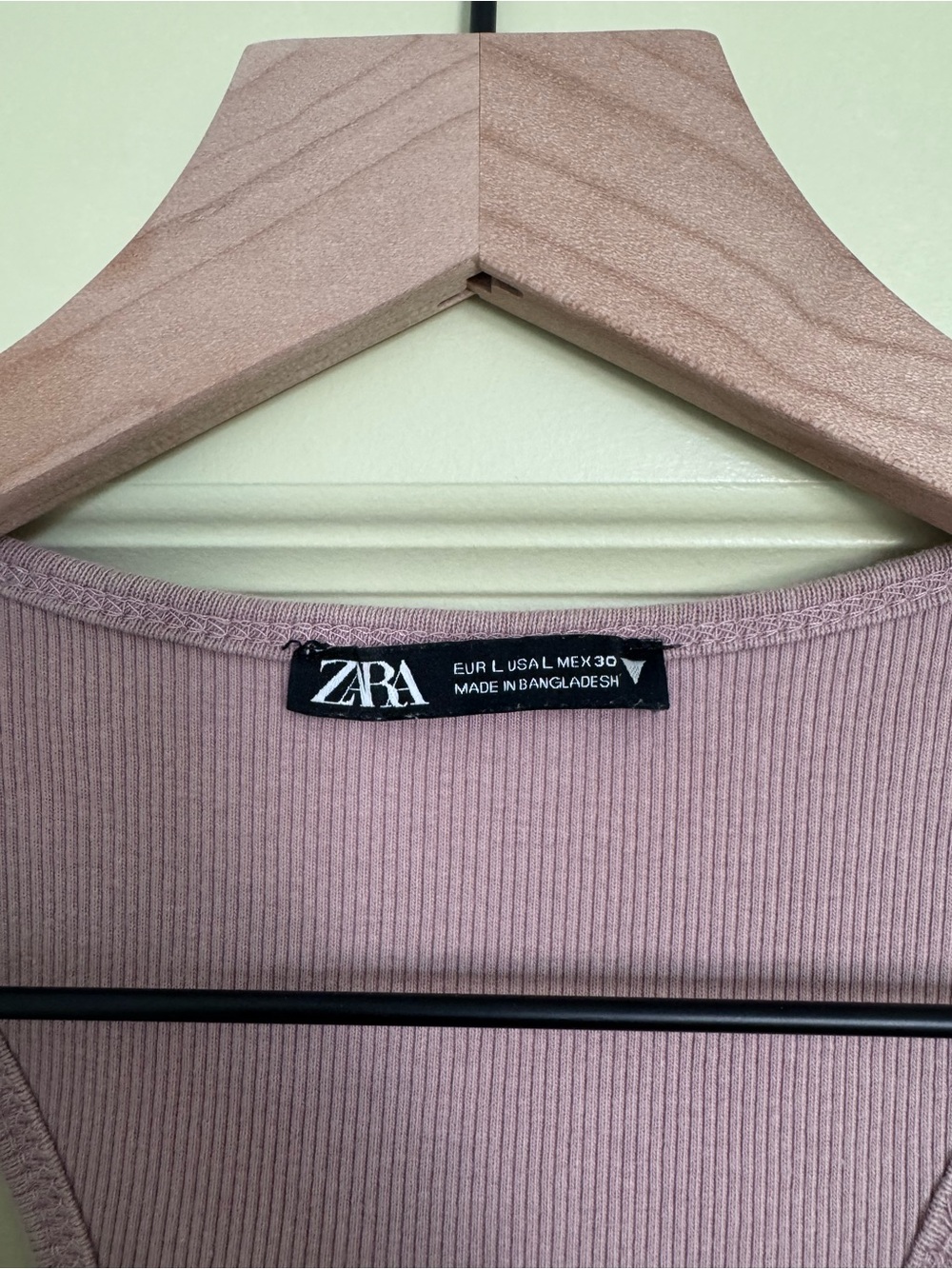 Zara Mauve Ribbed Racerback Crop Top - Picture 2 of 3
